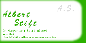 albert stift business card